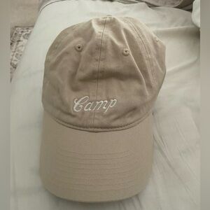 Tan 'Camp' Embroidered Cap
